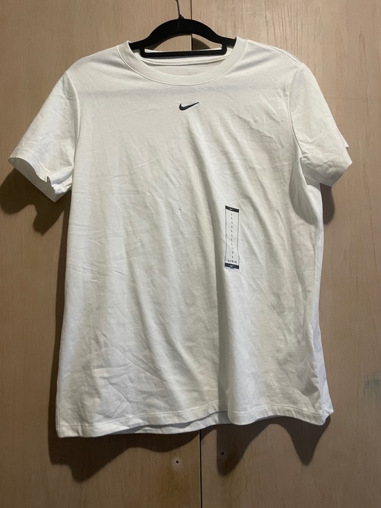 Nike Tops - Nike White Crew Tee with black  Logo
